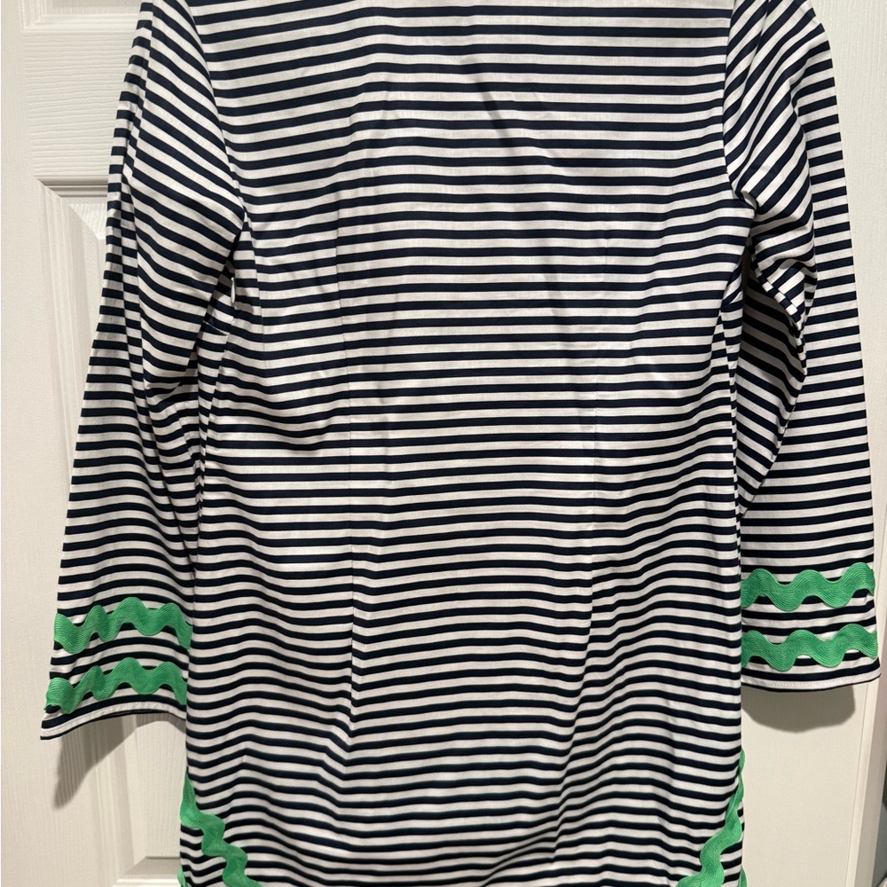 Sail to Sable Navy and White Striped Dress - Picture 3 of 3